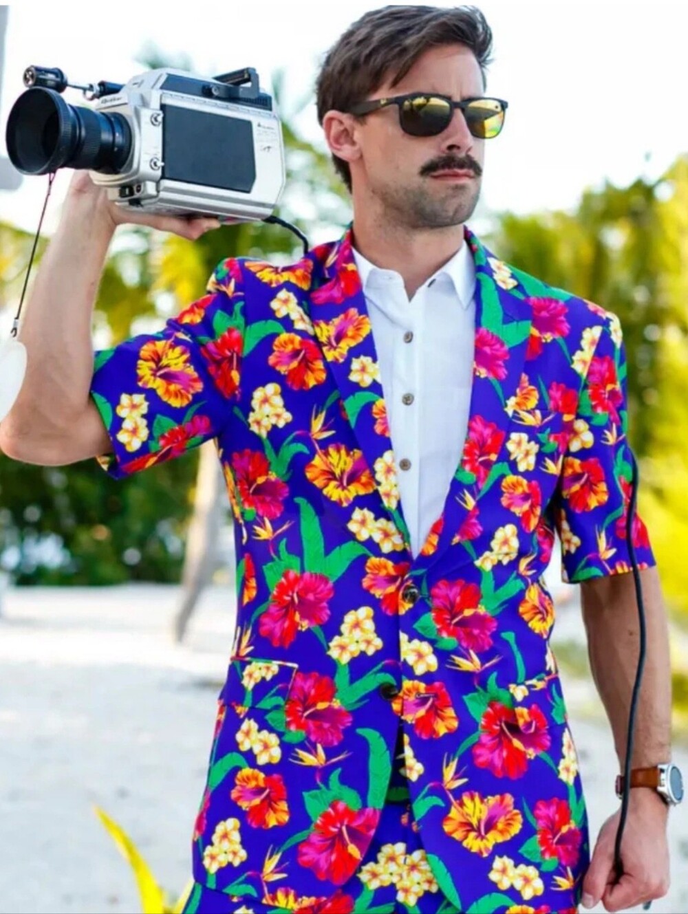 NEW Men's Shinestry Floral Hawiian Short Sleeve Pocket Blazer Jacket Size 40